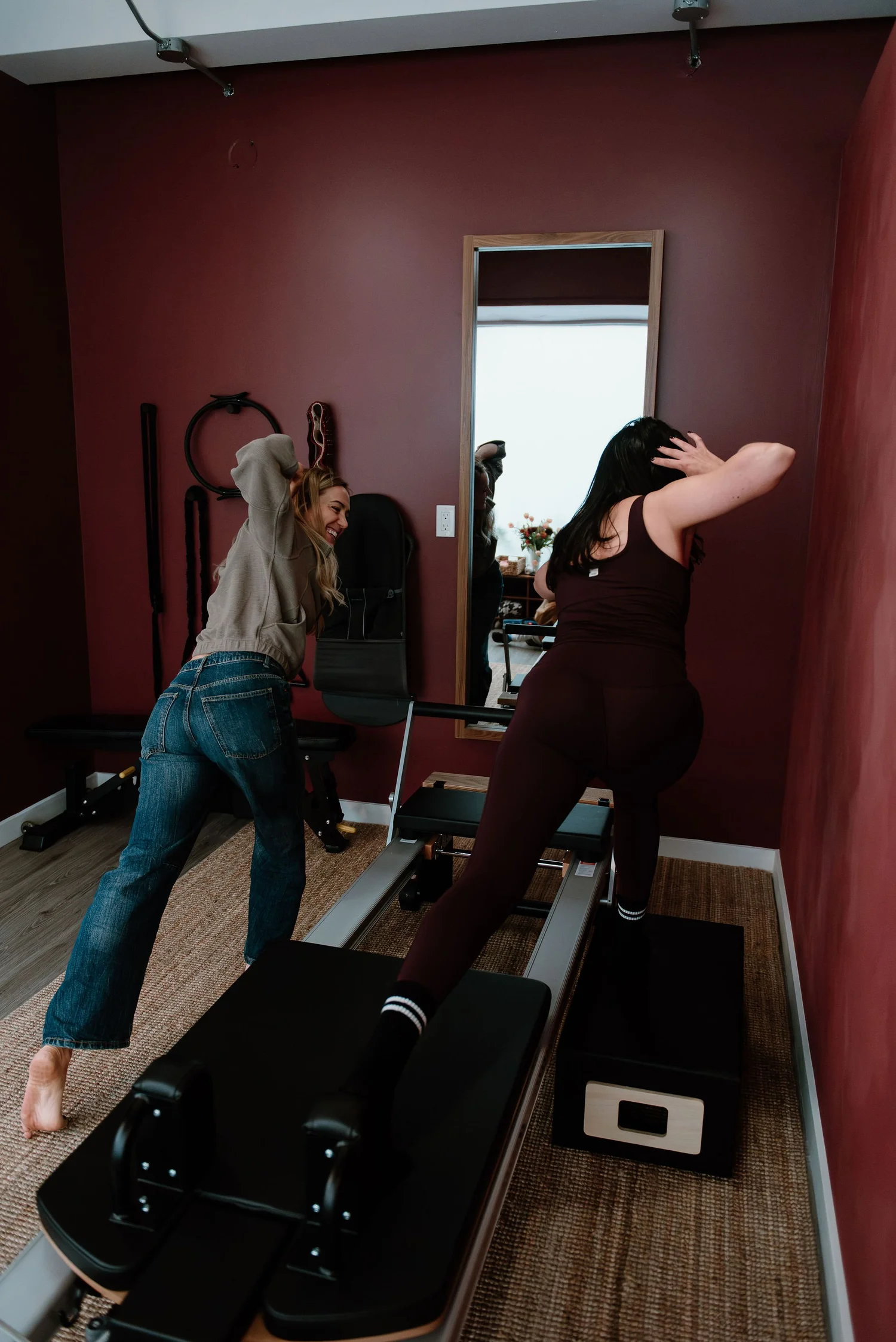 Standing reformer exercise at the Beaches clinic